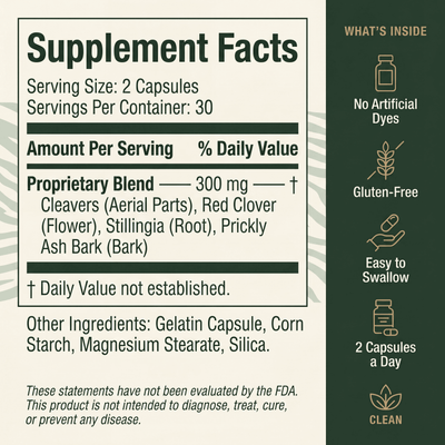 100% Natural Formula - Mireve® Lymphatic Drainage Capsules