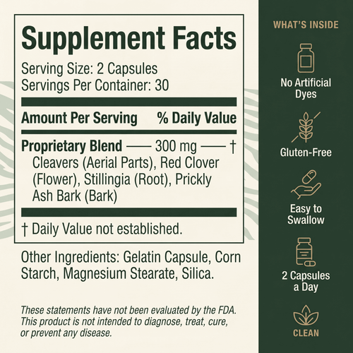 100% Natural Formula - Mireve® Lymphatic Drainage Capsules